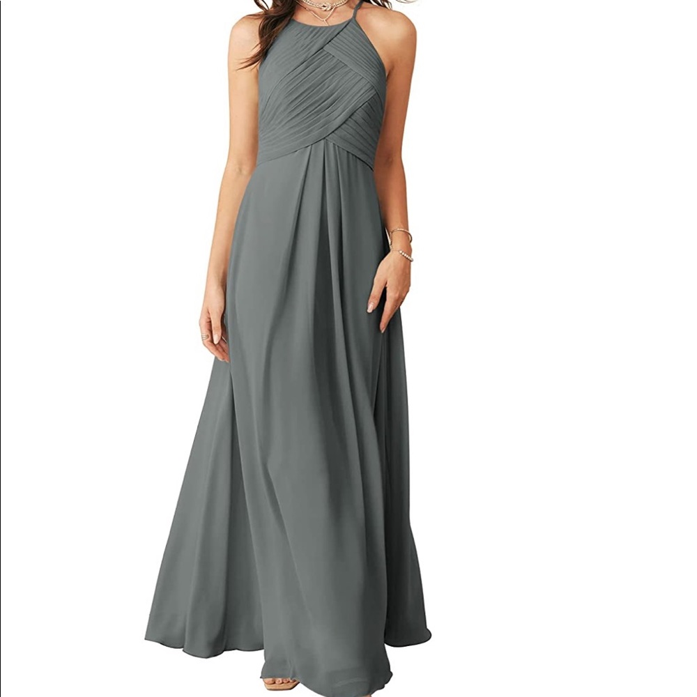 Dark Gray / Steel Gray Bridesmaid Formal Dress